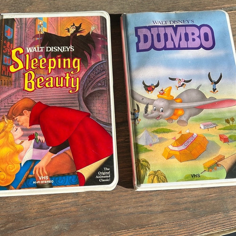 Vintage VHS Disney movies-Sleeping Beauty and Dumbo